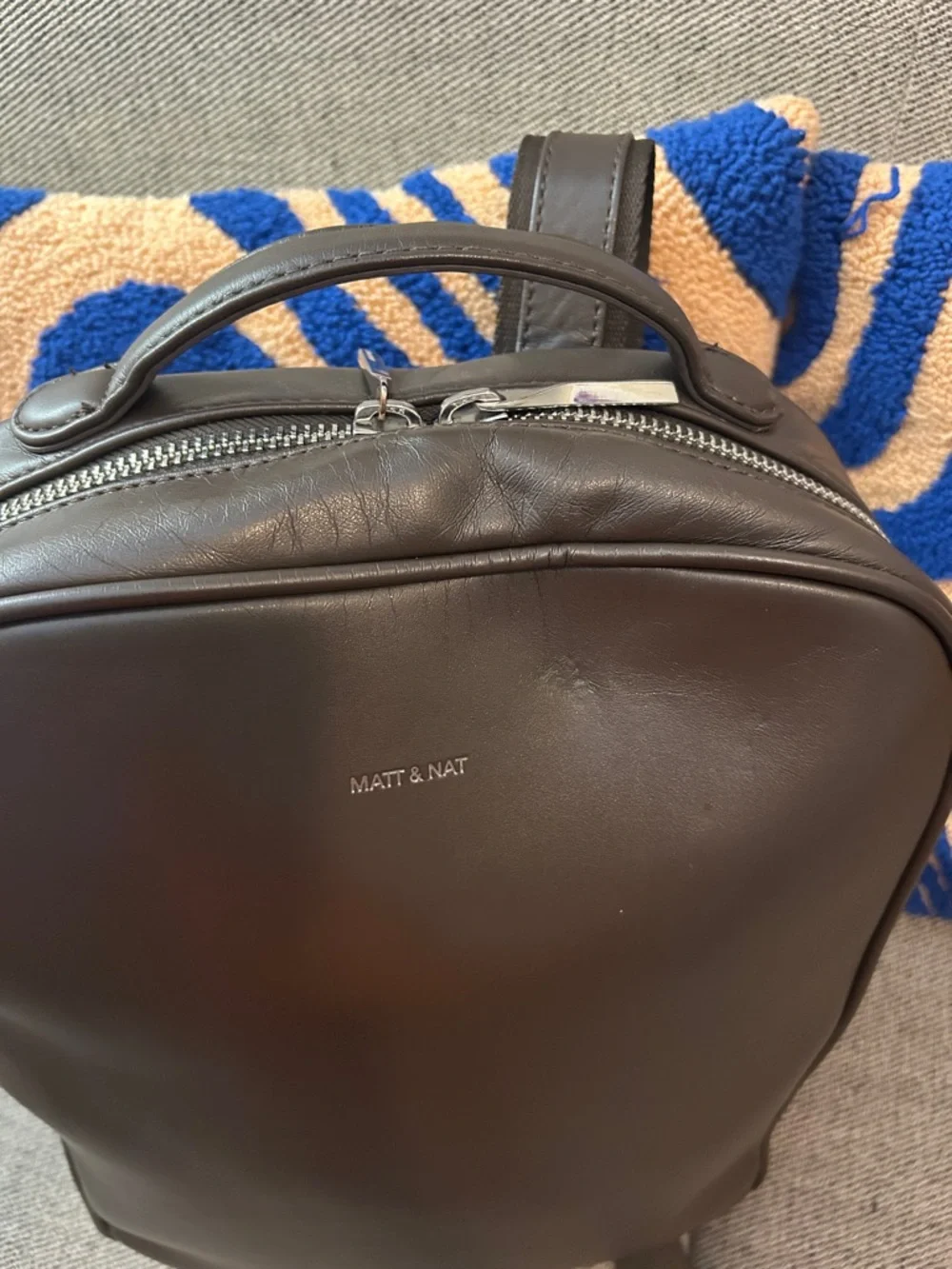 Matt & Nat Black Minimalist Vegan Leather Backpack